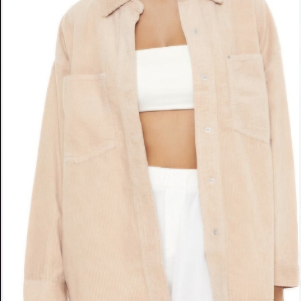 Beige Corduroy Overshirt